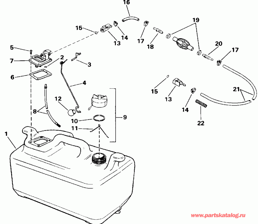 ����� EVINRUDE E25RWLENB 1992  - el Tank / el Tank