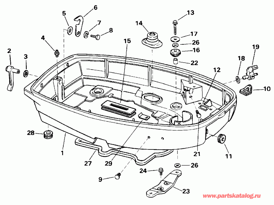 ��������� Evinrude E25RWLENB 1992  - wer ������ ��������� (�����) / wer Engine Cover