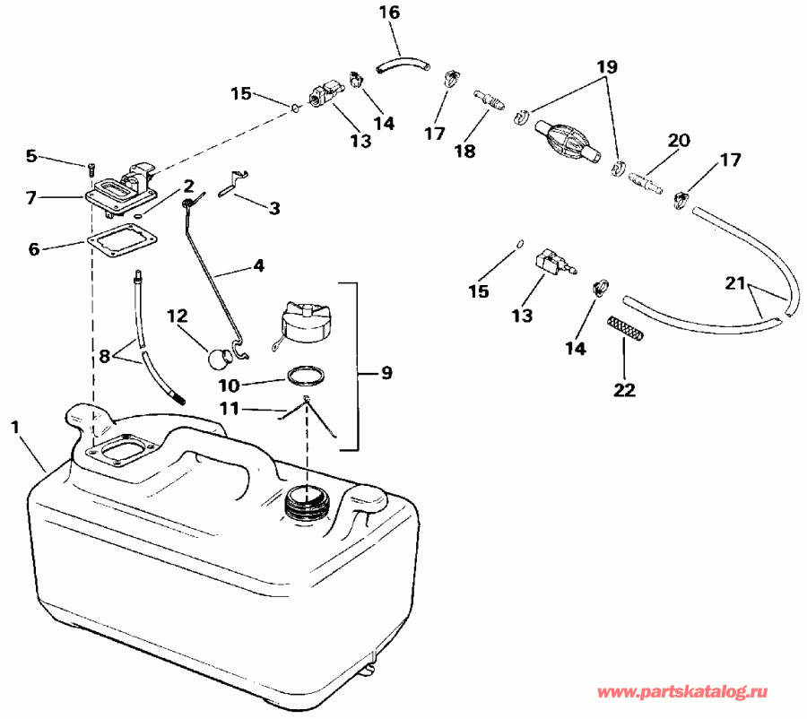�������� ����� EVINRUDE E30ELENR 1992  - el Tank / el Tank