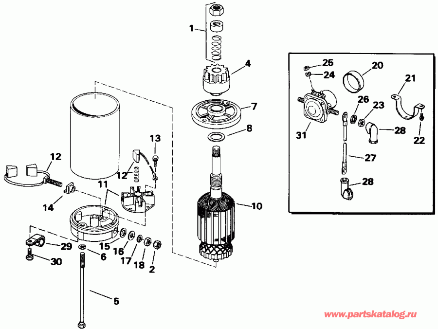 ��������� ����� EVINRUDE E30TEENR 1992  - ectric ������� & Solenoid