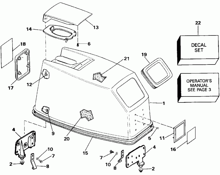 �������� ��������� ����� Evinrude E40ELENJ 1992  - Johnson ���� Start Only - Johnson Rope Start Only