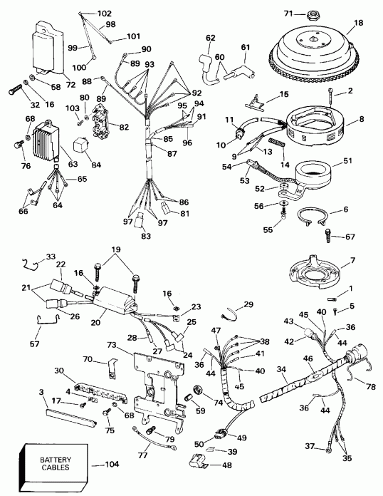 ��������� EVINRUDE E40ELENJ 1992  - Electric Start & Tl Models (