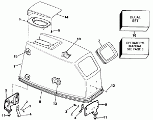 ������ ��������� (�����) - Evinrude ���� Start Only (Engine Cover - Evinrude Rope Start Only)