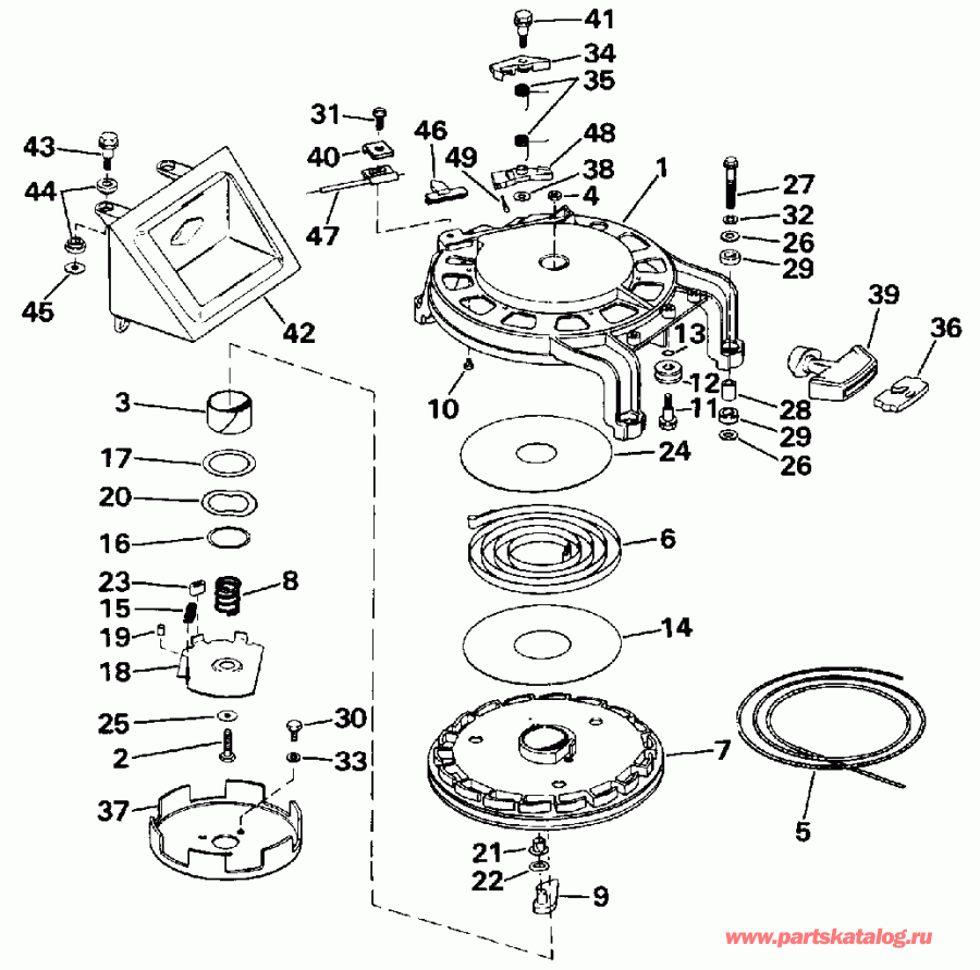 ��������� ��������� Evinrude E40RENM 1992  - wind Starter - wind �������