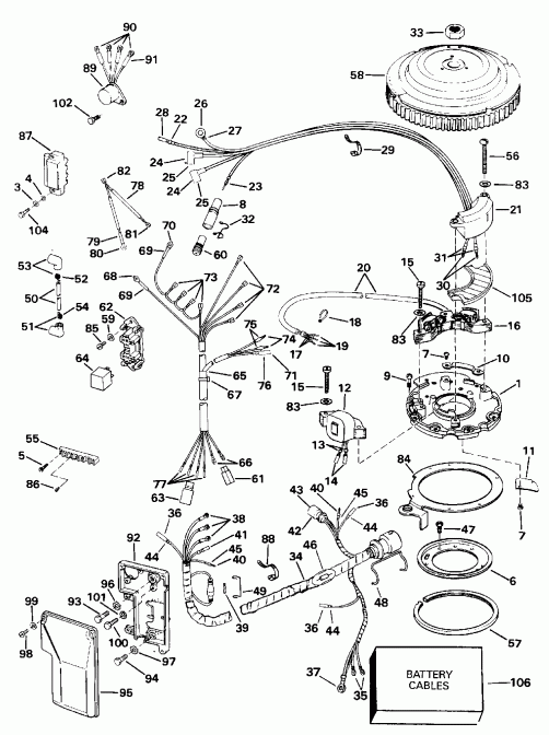 �������� ����� EVINRUDE E40TEENM 1992  - Electric Start & Tl Models (