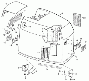 ������ ��������� (�����) - Johnson 50 (Engine Cover - Johnson 50)
