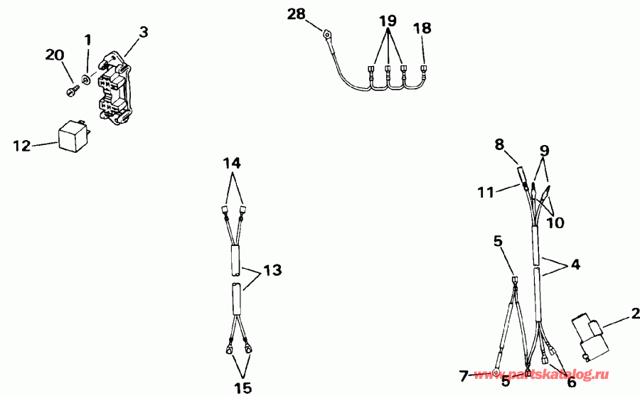 ��������� ����� EVINRUDE E40TLENJ 1992  - wer Trim/tilt Electrical 