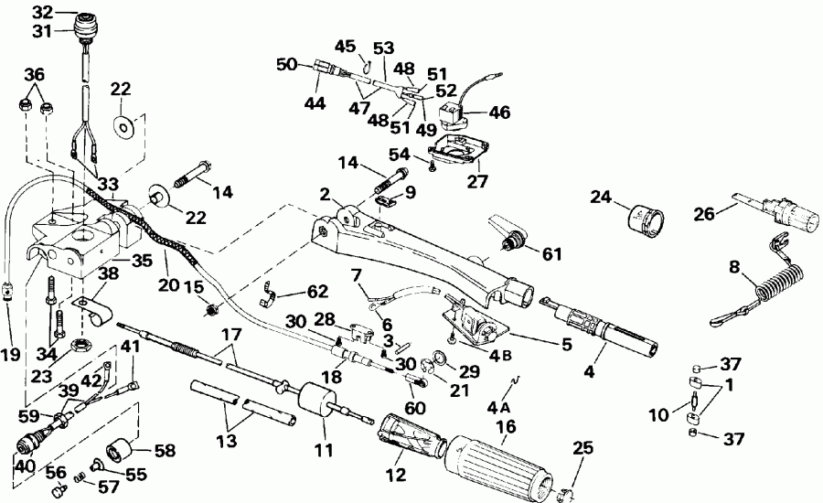 ��������� ����� Evinrude E40TLENM 1992  - ee������ � ������������� Handle 