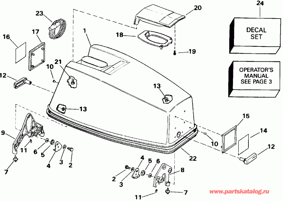 ����� Evinrude E45RCENM 1992  - Johnson Electric Start Models
