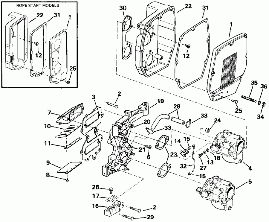�������� ��������� ����� ������� E45RCENM 1992  - take Manifold & Air Silencer - take ��������� & Air ���������