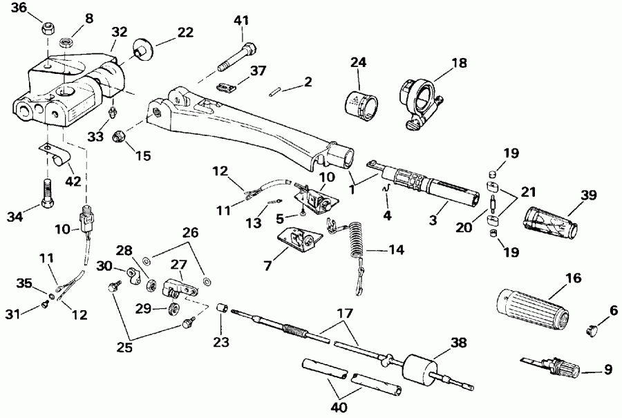    EVINRUDE E45RCENM 1992  - ee Handle - eering Handle