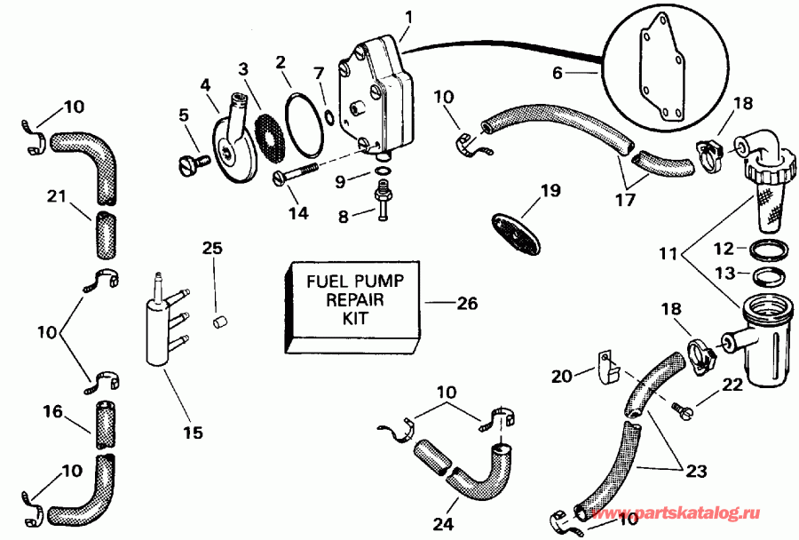 ��������� ��������� Evinrude E45RCLENM 1992  - el Pump And Filter