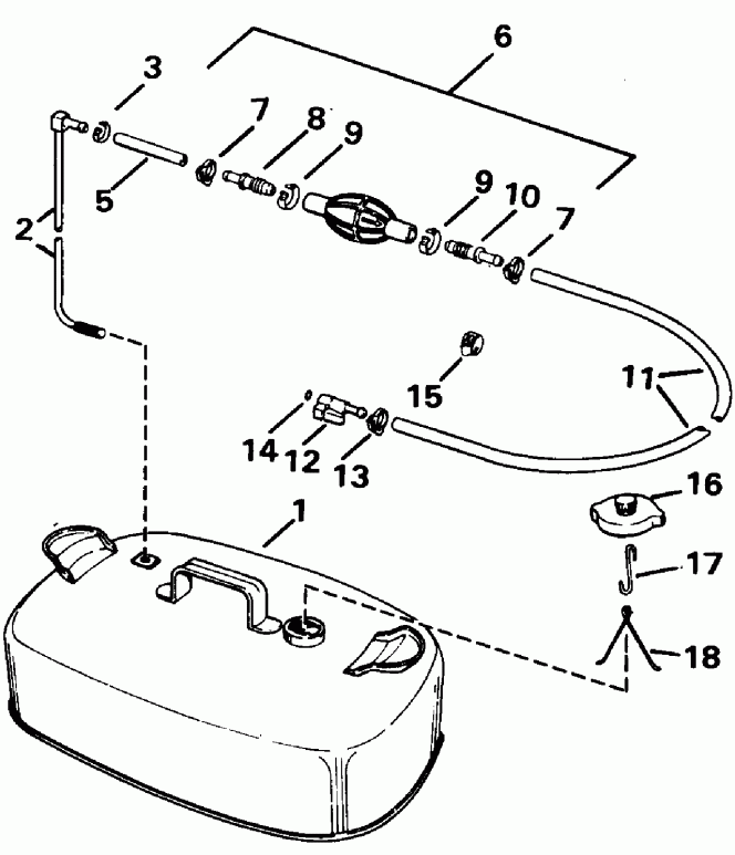 ��������� ����� EVINRUDE E4RDHENM 1992  - el Tank / el Tank