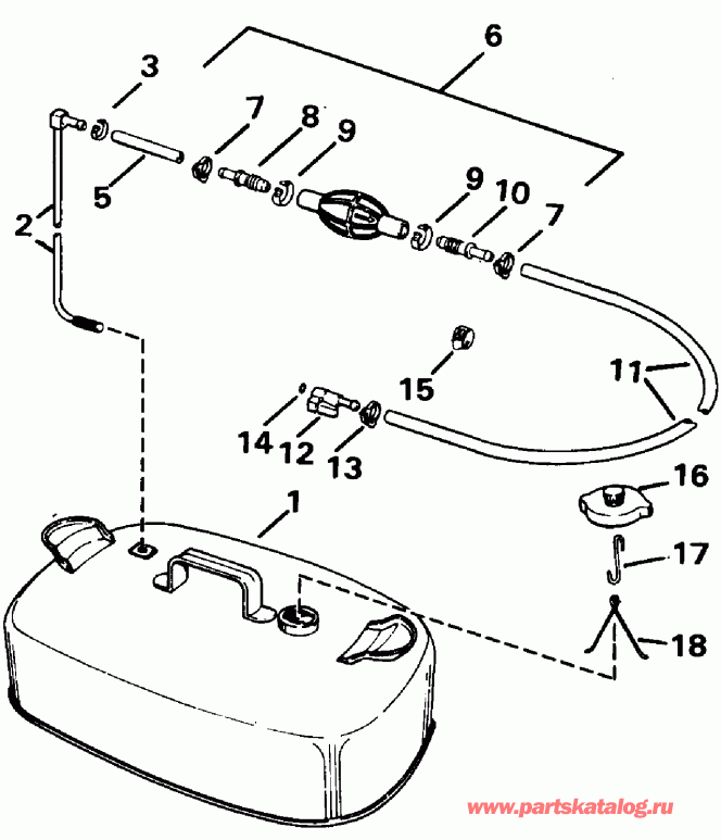 �������� ��������� ����� EVINRUDE E4RDHLENM 1992  - el Tank / el Tank