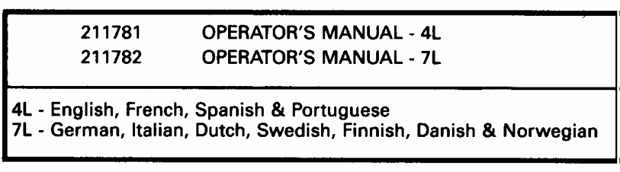 ��������� �������� ����� Evinrude E4RDHLENM 1992  - terature Chart / terature Chart