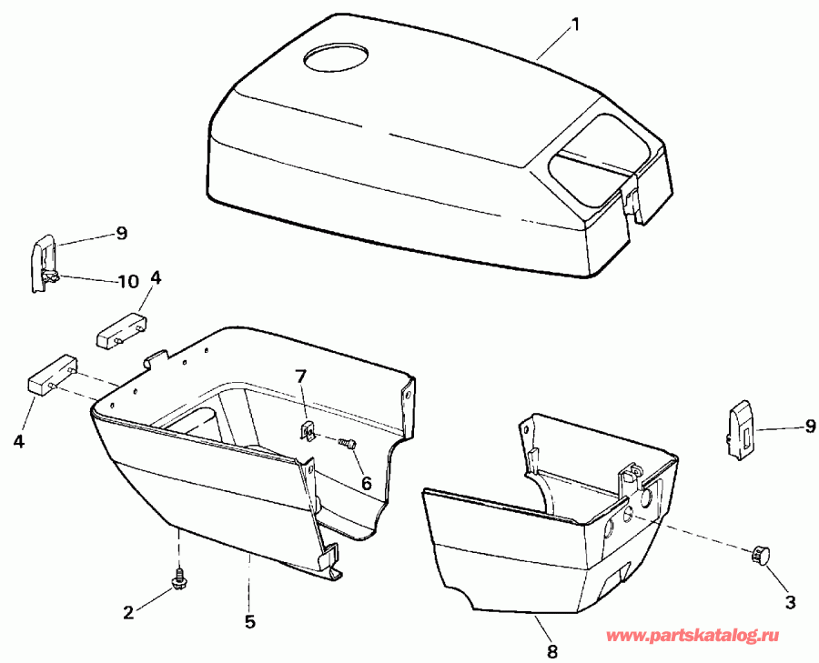 ��������� �������� ����� Evinrude E4RENM 1992  - gine Cover - gine ������