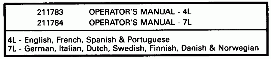 ��������� �������� ����� EVINRUDE E4RLENM 1992  - terature Chart - terature Chart