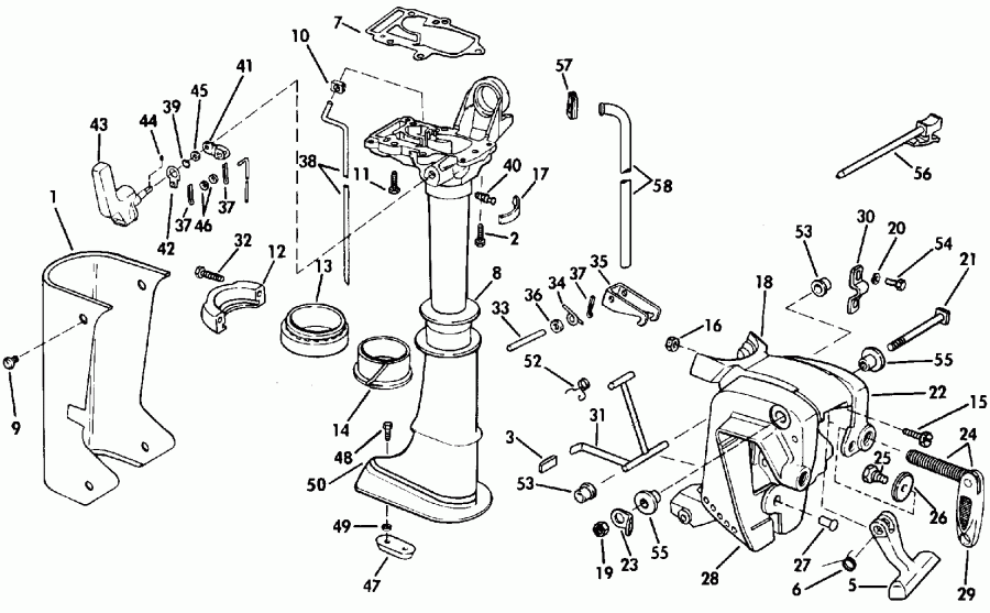 �������� ����� EVINRUDE E4RLENM 1992  - dsection