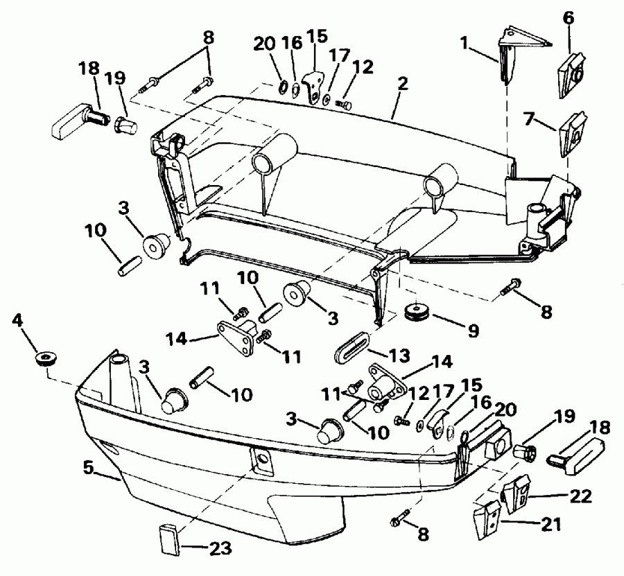 ��������� �������� ����� Evinrude E50BELENJ 1992  - wer Engine Cover