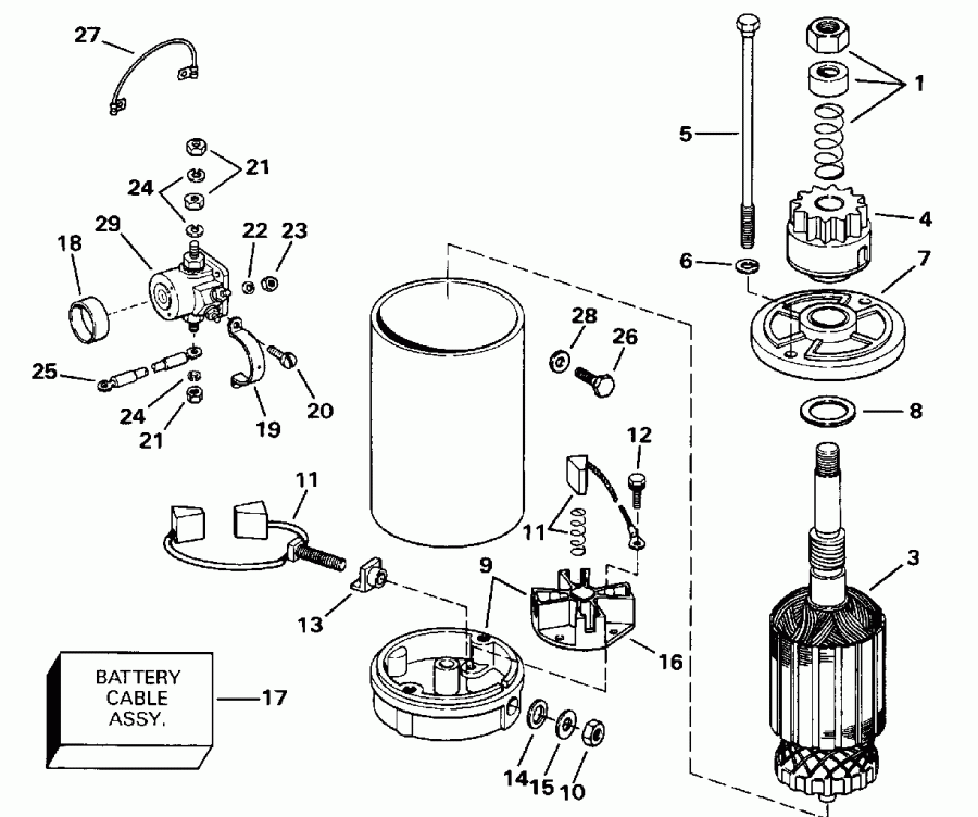��������� �������� ����� EVINRUDE E50BELENM 1992  - ectric Starter & Solenoid - ectric ������� & Solenoid