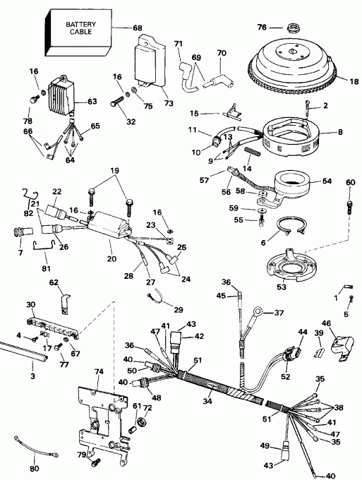   Evinrude E50JENJ 1992  - lectric Start Te-ttl Models (