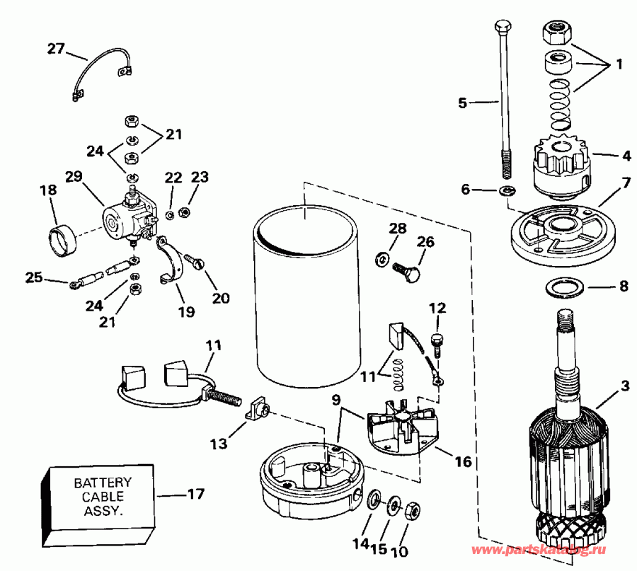 ��������� ����� Evinrude E50RNLIB 1992  - ectric Starter & Solenoid