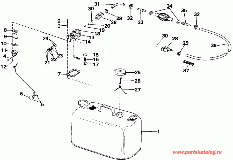 �������� ����� EVINRUDE E50TELENM 1992  - el Tank With Gauge - el Tank With Gauge