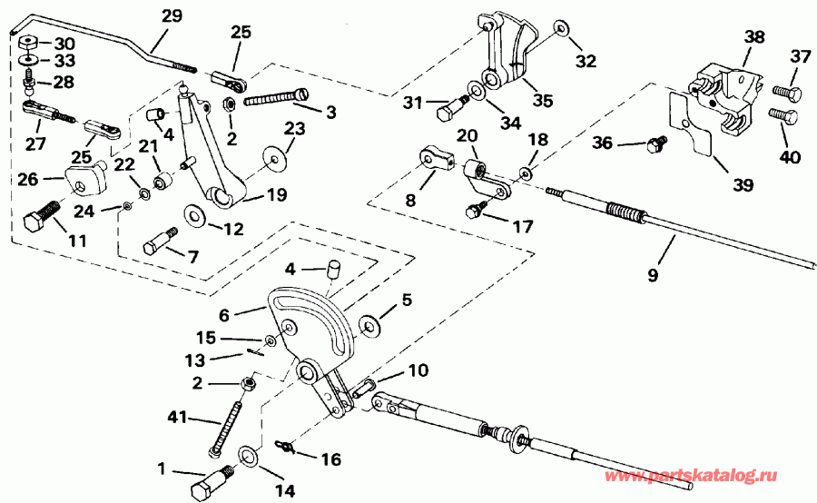 �������� ����� EVINRUDE E50TLENJ 1992  - ift & Throttle Linkage - ift & ����������� ��������age