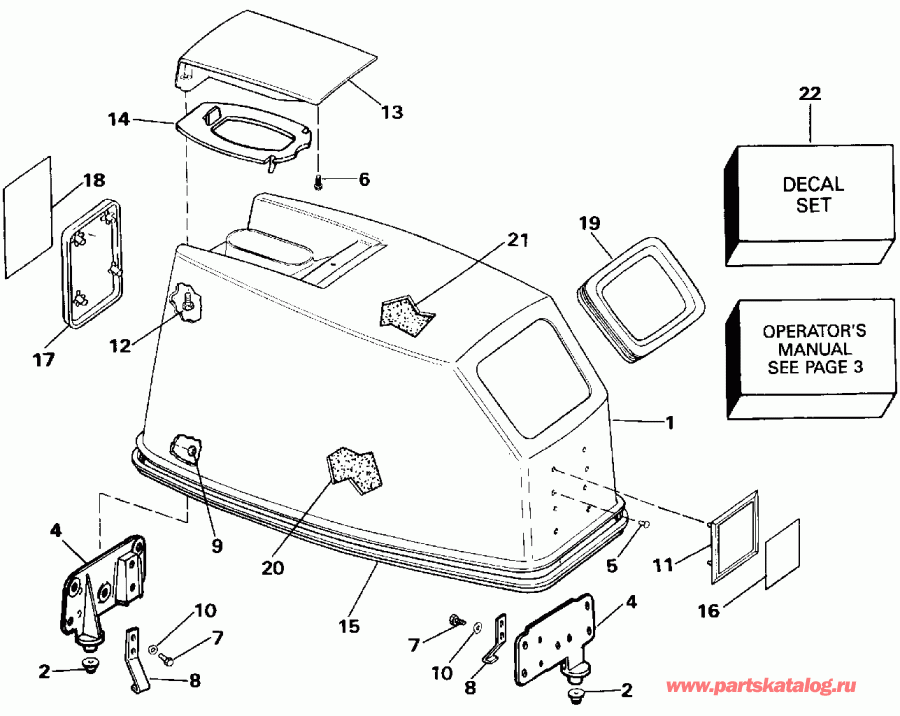 ��������� ��������� EVINRUDE E50TLENM 1992  - Johnson ���� Start Only
