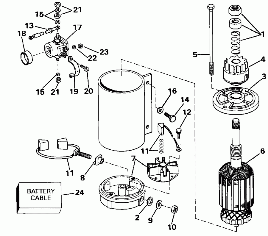 �������� ��������� ����� Evinrude E60TTLENE 1992  - ectric ������� - ectric Starter