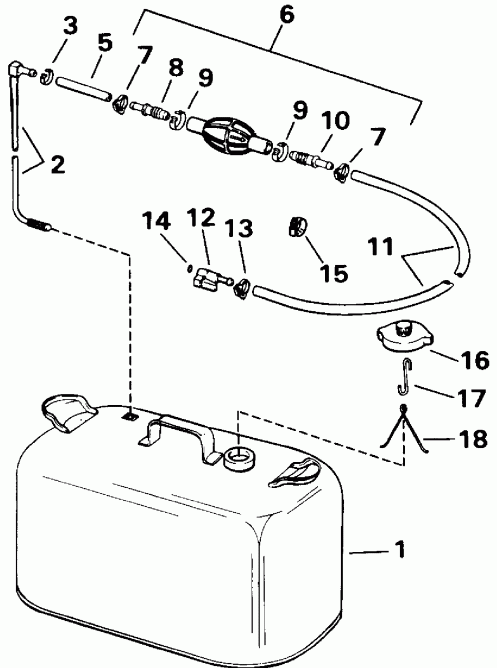  Evinrude E6RLENM 1992  - el Tank Without Gauge - el Tank Without Gauge