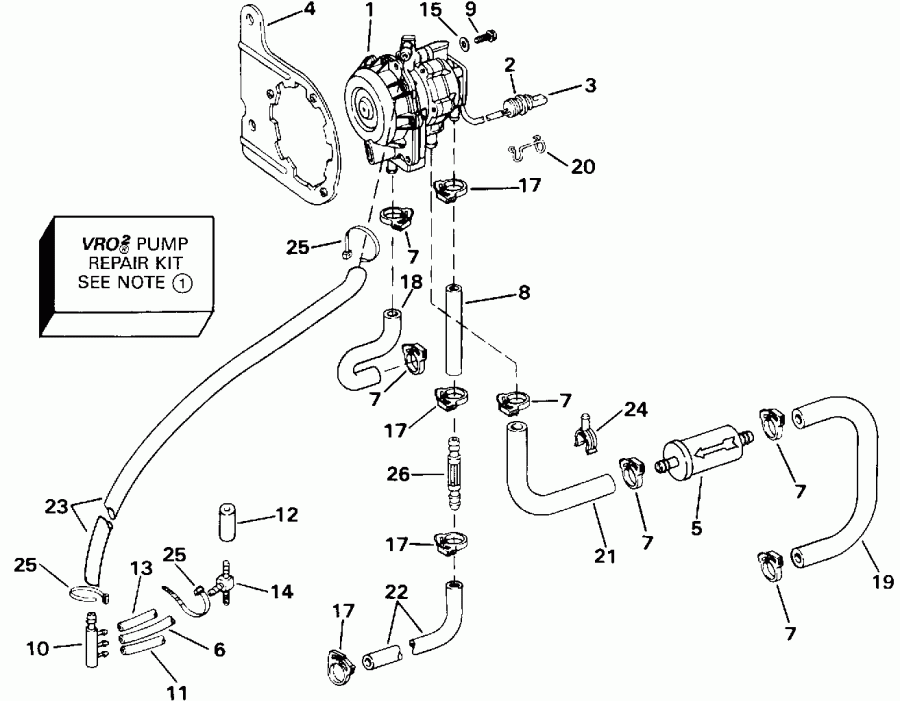  Evinrude E70ELEND 1992  - o2  - o2 Pump