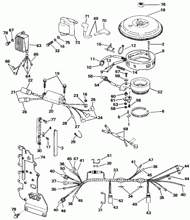 ����� EVINRUDE E70TTLEND 1992  - nition System