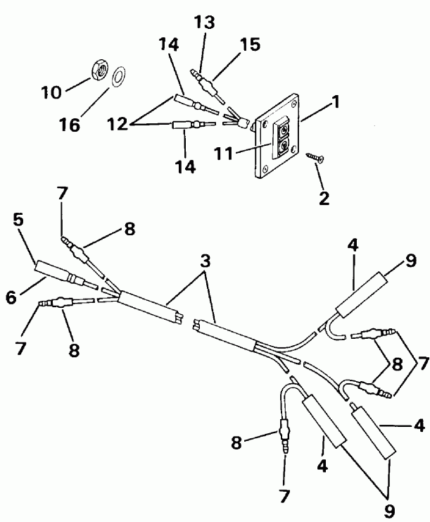 �������� ��������� ����� Evinrude E70TTLEND 1992  - mote Tilt Switch Kit / mote Tilt ������������� Kit