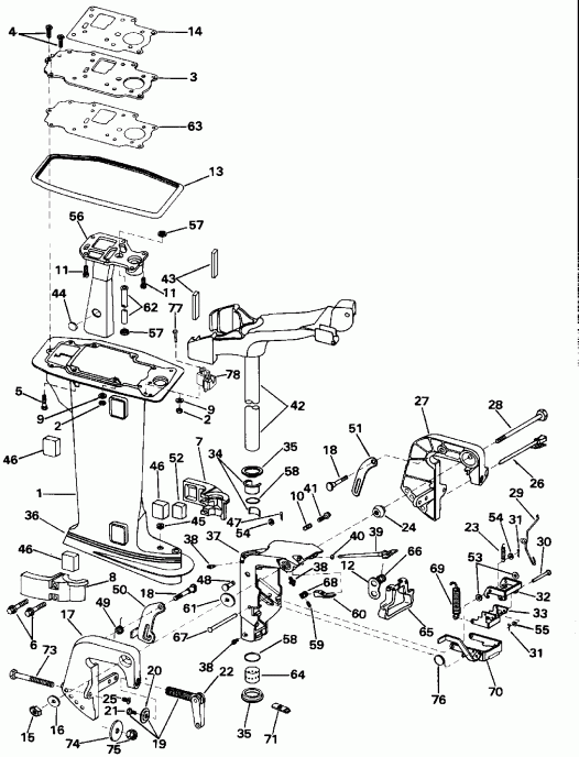 ��������� ��������� Evinrude E8SRLENM 1992  - dsection - dsection