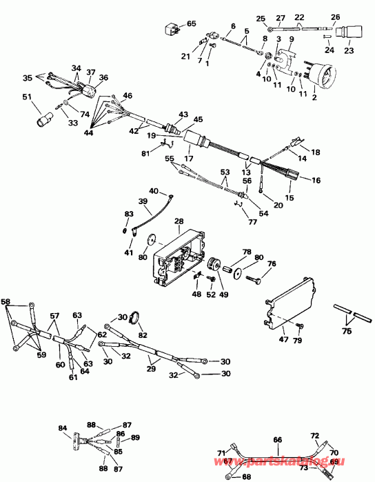  Evinrude E90JLEND 1992  - wer Trim / tilt  - wer Trim/tilt Electrical