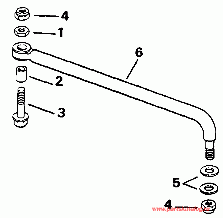 ��������� Evinrude E90TLEND 1992  - ee������ ����������� Kit (w / o ���������������� ��������� �������) / eering Link Kit (w/o Power Trim & Tilt)