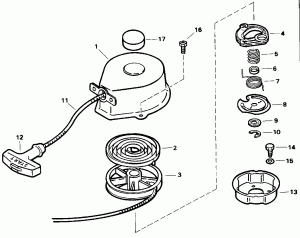 ���������� ������� � ����� (Recoil Starter Assembly)