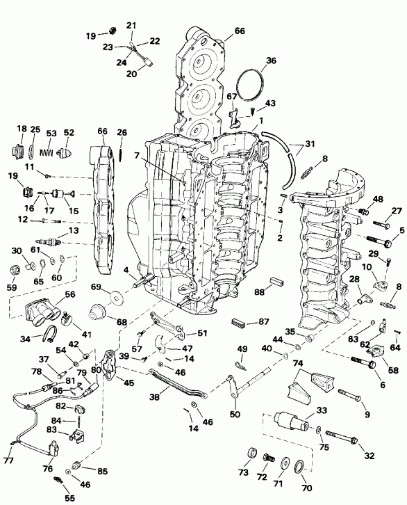 ��������� ��������� ������� TE150GLENC 1992  - linder & Crankcase - linder & ������ ���������