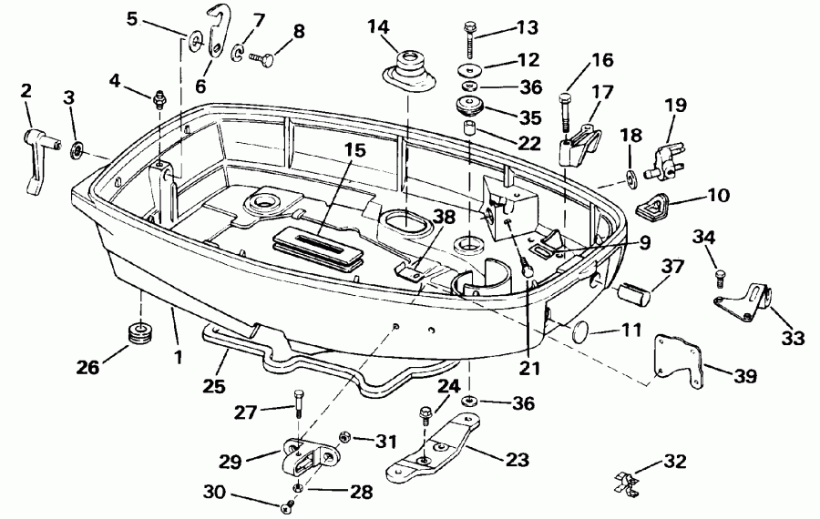   EVINRUDE TE25ELENS 1992  - wer Engine Cover / wer   ()