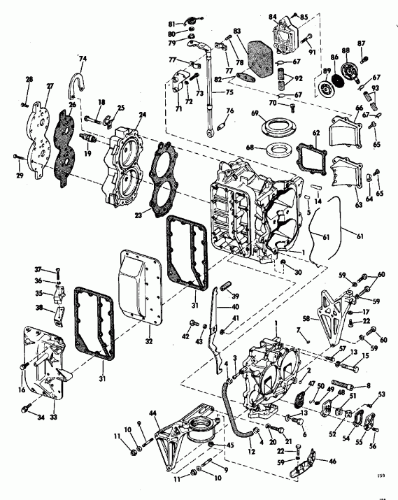 ��������� �������� ����� Evinrude TE25ELENS 1992  - dsection / dsection