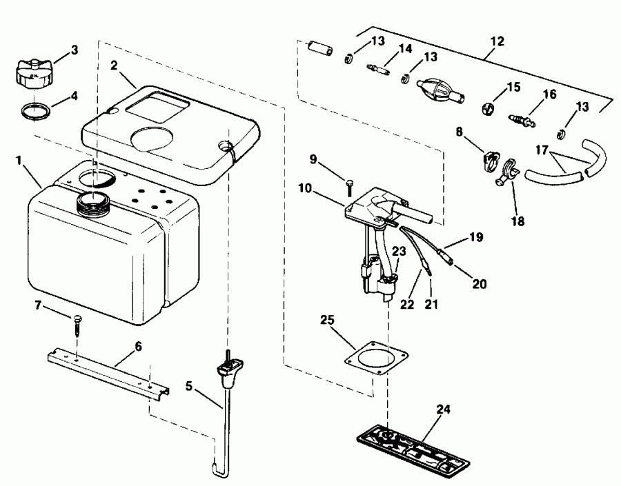 ��������� Evinrude TE60TLENE 1992  - 1.8 Gallon