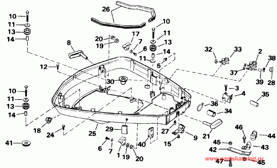 ��������� Evinrude TE90TLEND 1992  - wer ������ ��������� (�����) / wer Engine Cover