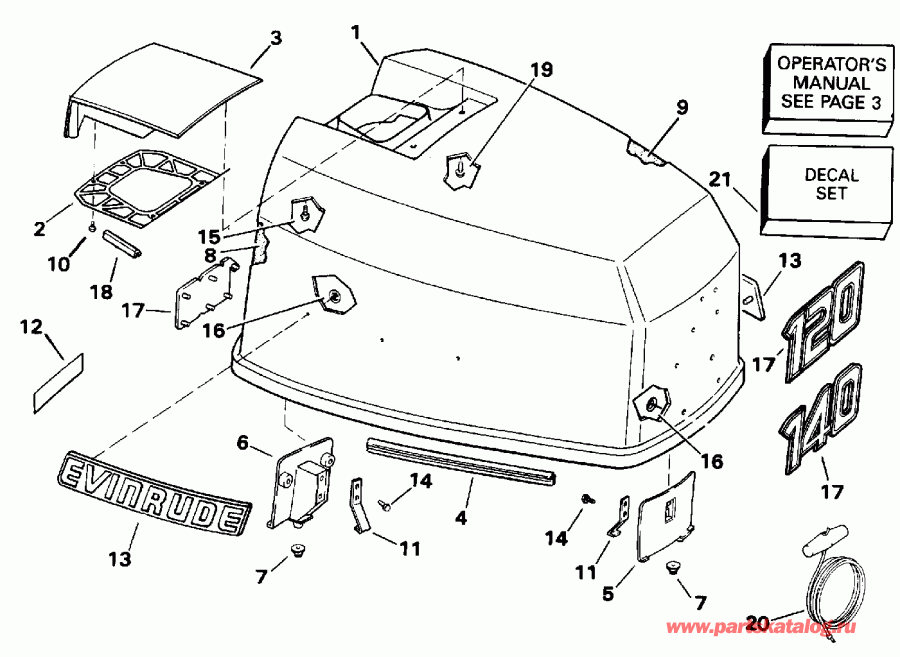 �������� ��������� ����� ������� VE120TXEND 1992  - Evinrude 120-140 Models / Evinrude 120-140 Models