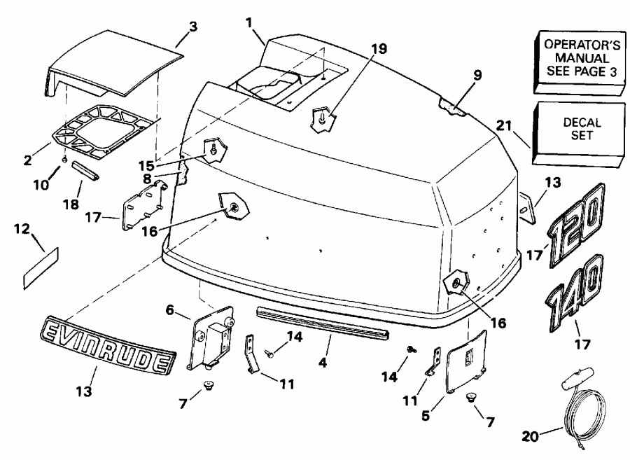 ��������� ��������� ������� VE140TLENS 1992  - Evinrude 120-140 Models - Evinrude 120-140 Models