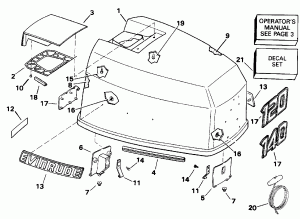 ������ ��������� (�����) - Evinrude 120-140 Models (Engine Cover - Evinrude 120-140 Models)