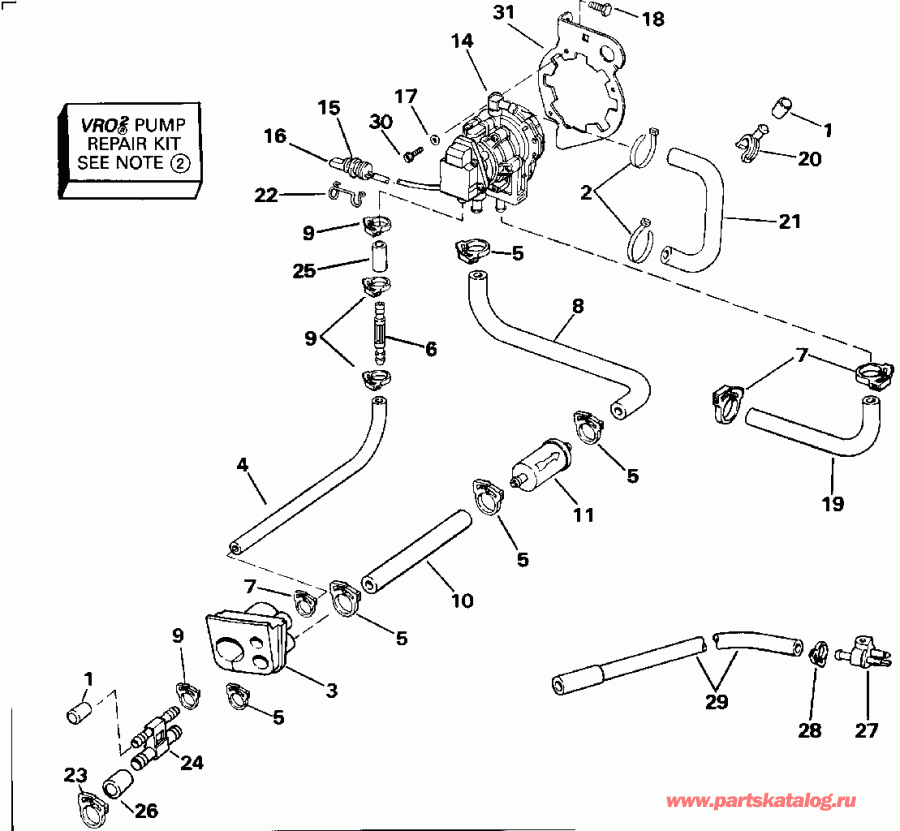 ��������� ��������� EVINRUDE VE140TLENS 1992  - o2 Pump / o2 �����