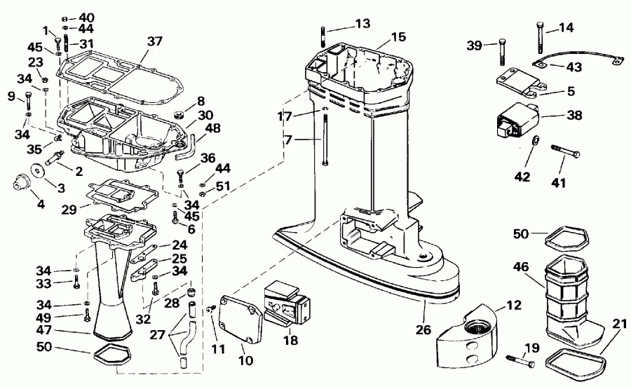 ��������� ��������� Evinrude VE140TXENS 1992  - haust Housing / haust ������