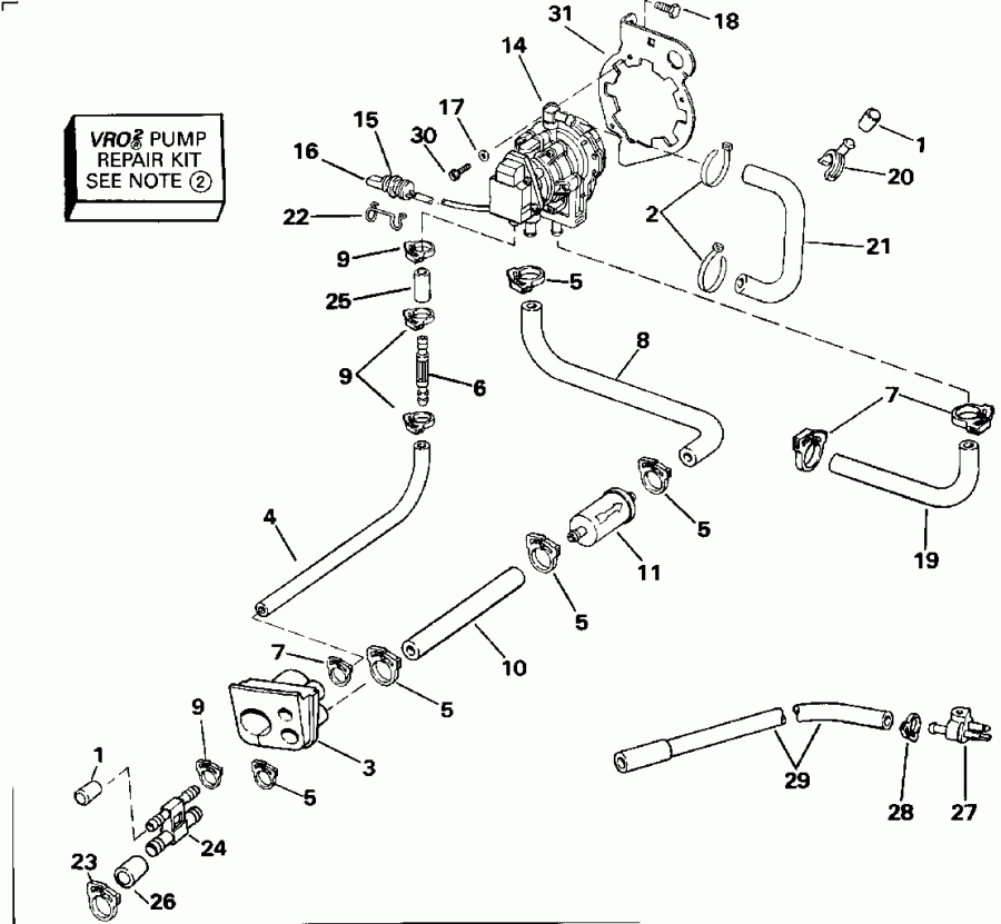 ��������� EVINRUDE VE140TXENS 1992  - o2 Pump - o2 �����