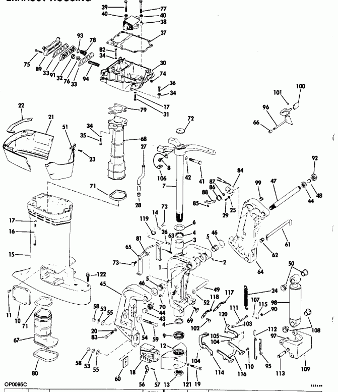 �������� ����� EVINRUDE VE150ELENC 1992  - linder & Crankcase - linder & ������ ���������
